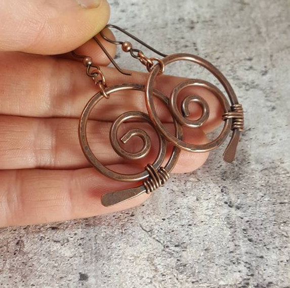 Boho on sale spiral earrings