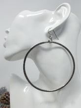 Load image into Gallery viewer, Extra Large Silver Hoops, Hammered Nickel Silver