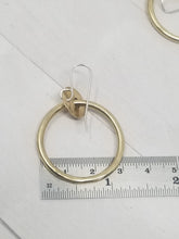 Load image into Gallery viewer, Small Brass Hoop Earrings, Classy and Minimalist with handmade Sterling Silver Ear Wires.