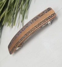 Load image into Gallery viewer, French Hair Barrette Clip with antiqued copper pattern design.