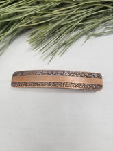 Load image into Gallery viewer, French Hair Barrette Clip with antiqued copper pattern design.