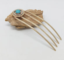 Load image into Gallery viewer, Amazonite Hair Fork Brass and Sterling Silver