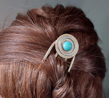 Load image into Gallery viewer, Amazonite Hair Fork Brass and Sterling Silver
