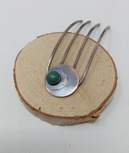 Load image into Gallery viewer, Green Aventurine - Bronze and Copper Hair Fork