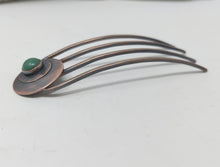 Load image into Gallery viewer, Green Aventurine - Bronze and Copper Hair Fork