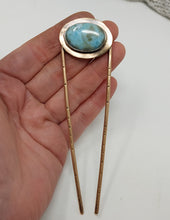 Load image into Gallery viewer, Larimar Stone Hair Fork