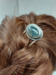 Moss Agate Shawl Pin or Hair Accessory