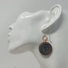 Load image into Gallery viewer, Mandala Medallion Mixed Metal Earrings