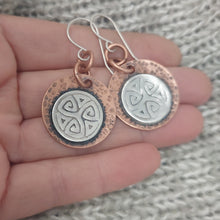 Load image into Gallery viewer, Celtic Triquetra Design Mixed Metal Earrings