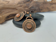 Load image into Gallery viewer, Peach Moonstone Copper Dangle Earrings
