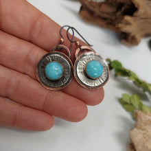Load image into Gallery viewer, Amazonite Gemstone Mixed Metals Earrings