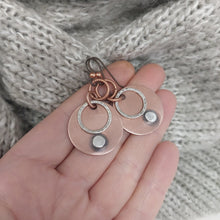 Load image into Gallery viewer, Copper and Sterling Silver Disc Earrings.
