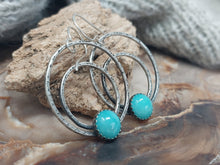 Load image into Gallery viewer, Amazonite Double Loop Earrings - Sterling Silver