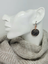 Load image into Gallery viewer, Melted Silver on Copper Dangle Earrings