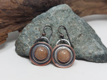 Load image into Gallery viewer, Sunstone Crystal, Copper and Sterling Silver Dangle Earrings