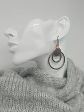 Load image into Gallery viewer, Rustic Antiqued Copper Dangle Earrings