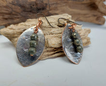 Load image into Gallery viewer, Pyrite Metallic Beads and Melted Silver Earrings