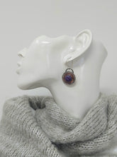 Load image into Gallery viewer, Charoite Gemstone Mixed Metals Earrings