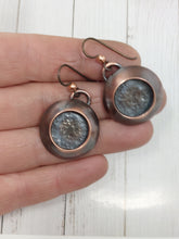 Load image into Gallery viewer, Domed Disc Drop Earrings. Mixed Metals