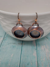 Load image into Gallery viewer, Domed Disc Drop Earrings. Mixed Metals