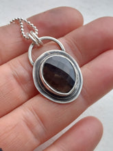 Load image into Gallery viewer, Smoky Quartz Faceted Rose Cut Stone Sterling Silver Necklace