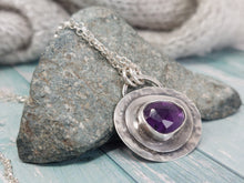 Load image into Gallery viewer, Handmade Artisan Amethyst Crystal and Sterling Silver Necklace