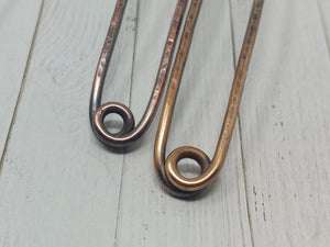 Hammered Metal Loop Hair Pin
