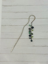 Load image into Gallery viewer, Black and Green Crystals Bookmark