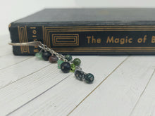 Load image into Gallery viewer, Black and Green Crystals Bookmark