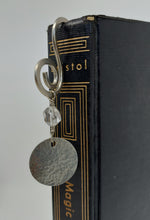 Load image into Gallery viewer, Handmade Silver Metal Bookmark with Hammered Disc and Crystal