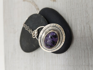 Artisan Charoite Crystal and Sterling Silver Necklace