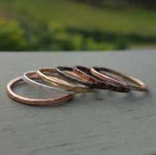 Load image into Gallery viewer, Stackable Rings Set, Mixed Metal Boho Stacking Rings, Minimalist Handmade Jewelry