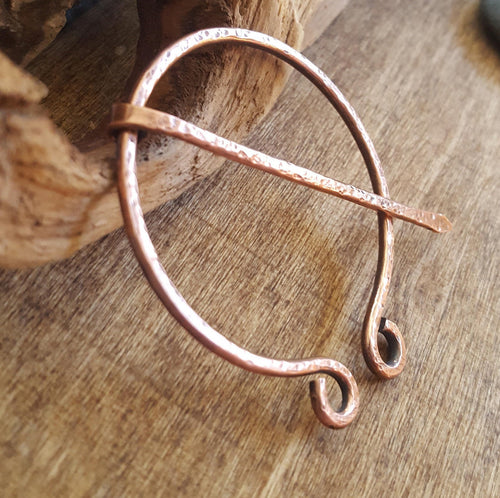 Penannular Brooch. Copper Cloak Pin, Celtic Penannular Pin. Viking Pin, SCA  Costume