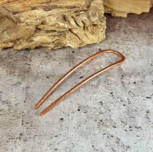 Copper Hair Pins, 4" or 5" Metal Bun Pin, Hammered Copper Hair Jewelry,