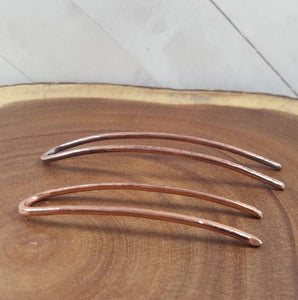 2 Hammered Copper Hair Pins, Hair picks, Hair Jewelry.  Chignon Hair Pins, French Pins.