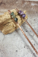 Load image into Gallery viewer, Metal Hair Sticks , Long Hair Accessories, Hair Jewelry with wirewrapped crystals