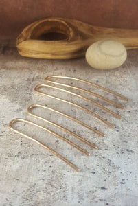 Set of 2 Hammered Metal French Hair Pins - Most Popular!