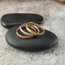Load image into Gallery viewer, Mixed Metal Stacking Rings, Copper, Sterling Silver, Brass.