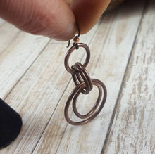 Load image into Gallery viewer, Copper Chainmaille Style Hoop Earrings,