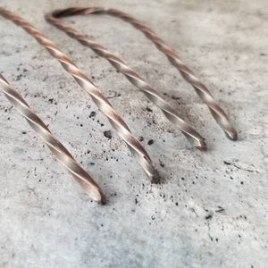 Sturdy Strong Copper Hair Pin, 4" or 5" Metal Bun Pin, Copper Hair Jewelry,  Hair Arch