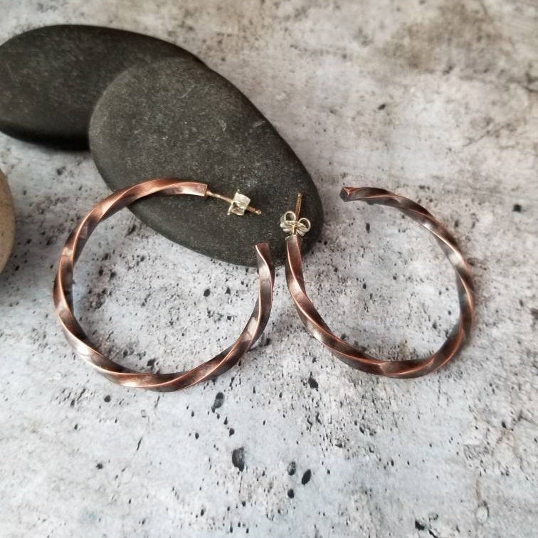 Copper on sale earrings hoops