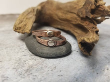 Load image into Gallery viewer, Mixed Metals Thumb Ring.  Hammered Copper with Sterling Silver. Stackable Ring,