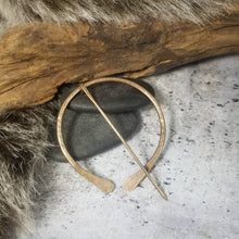 Load image into Gallery viewer, Bronze Cloak Pin, Penannular Brooch | Hand Forged Viking Pin.