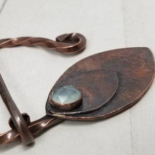 Load image into Gallery viewer, Viking Cloak Pin, Twisted Copper  Fantasy Viking costume jewelry, Penannular Shawl Pin.