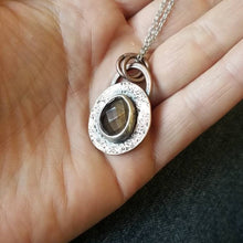 Load image into Gallery viewer, Faceted Smoky Quartz Necklace, Artisan Mixed Metal Handmade Jewelry for Men